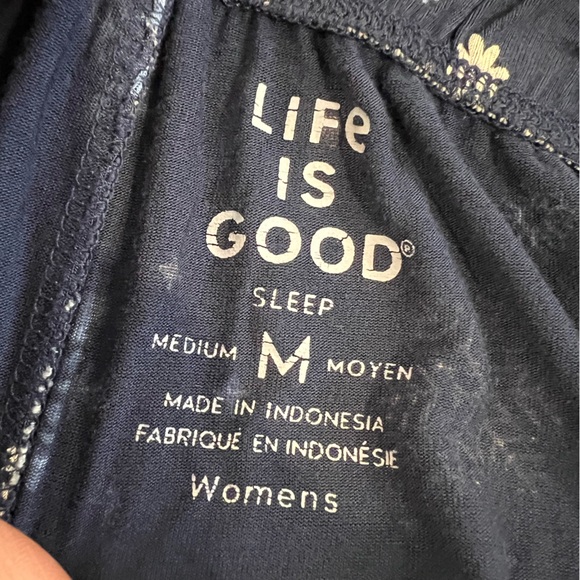 2 Pc PJ Set❄️ Life is Good Blue Snowflake❄️ Pants & Soft, Fleece Blue & Gray Top - Picture 3 of 11